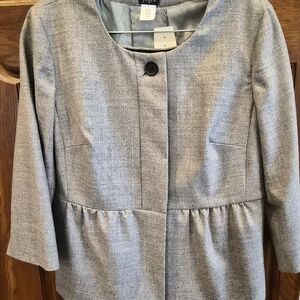J CREW Factory Gray Melange Wool Peplum Skirt SUIT. NEW WITH TAGS